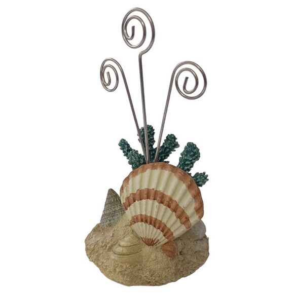 Seashell Shell Wire Picture Holder Memos Post Card Recipe Notes Beachy Coastal. - Picture 9 of 14